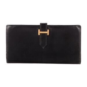 Hermes Elegant Black Leather Wallet